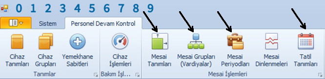 pdks mesai tanım işlemleri