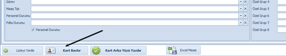 pdks personel kart basma